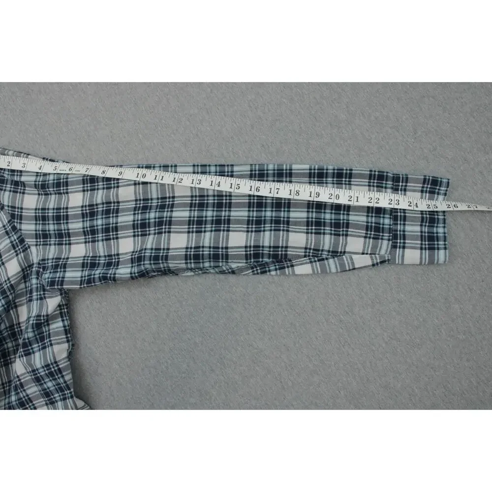 J Crew Shirt Mens Large Plaid 100% Cotton Madras‎ Long Sleeve